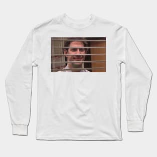 Jim Halpert Smiling Through Blinds Long Sleeve T-Shirt